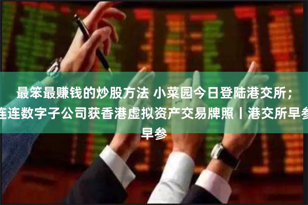 最笨最赚钱的炒股方法 小菜园今日登陆港交所；连连数字子公司获